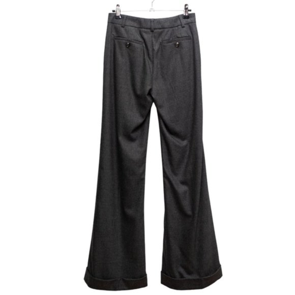 VintageBurberry Grey Cuffed Wool Flared Pants
